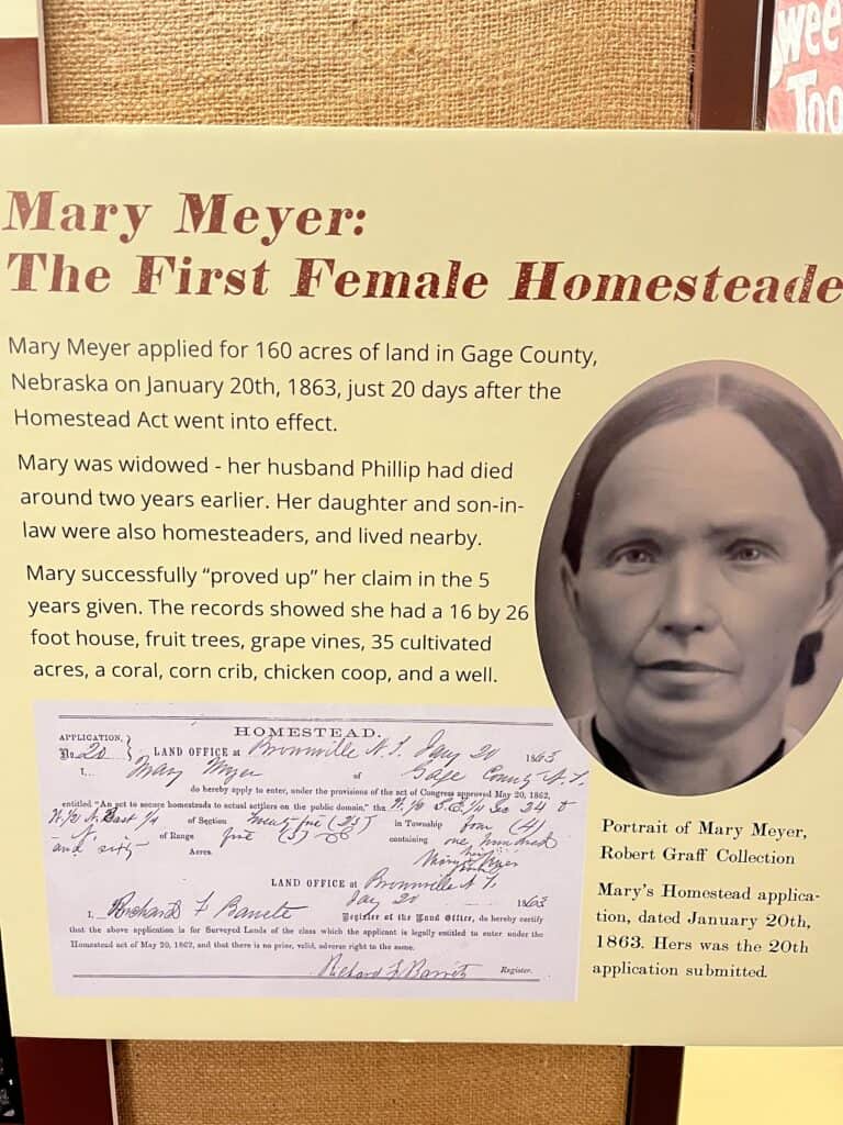 photo of Mary Meyer, the first female homesteader