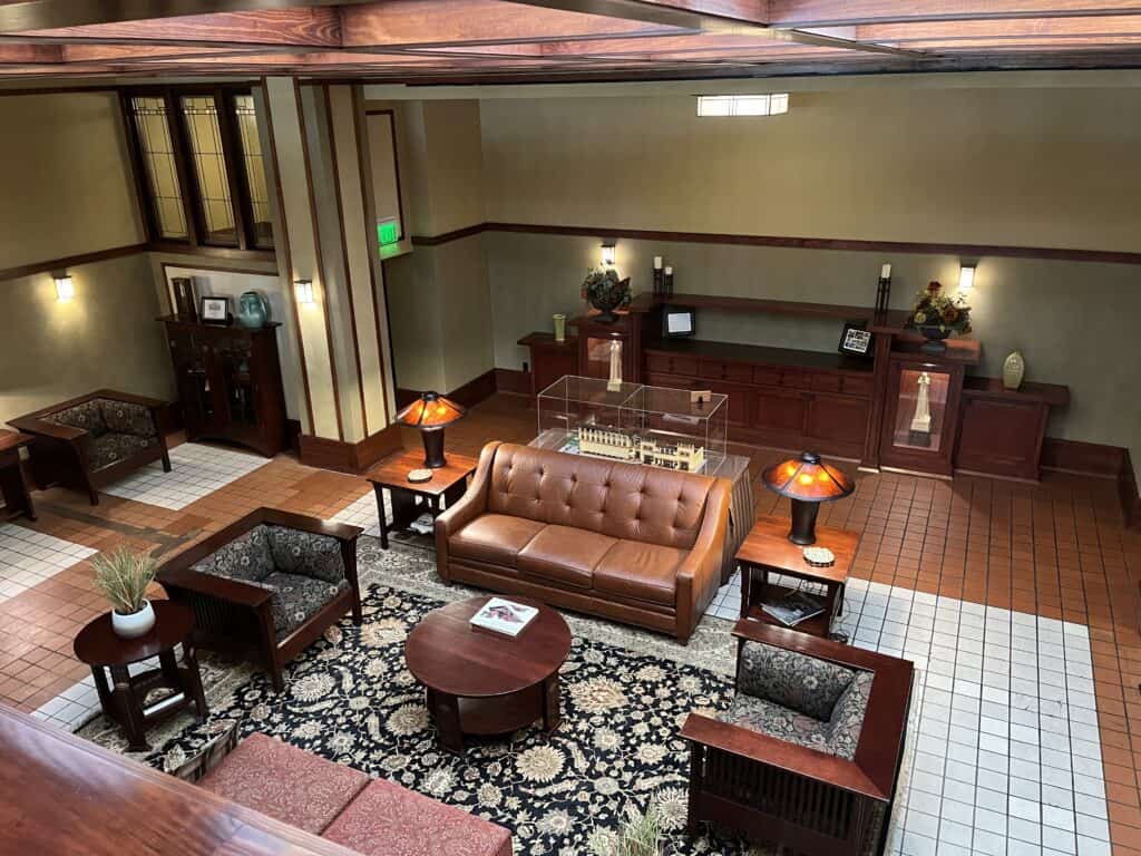 interior of the Historic Park Inn Hotel in Mason City Iowa
