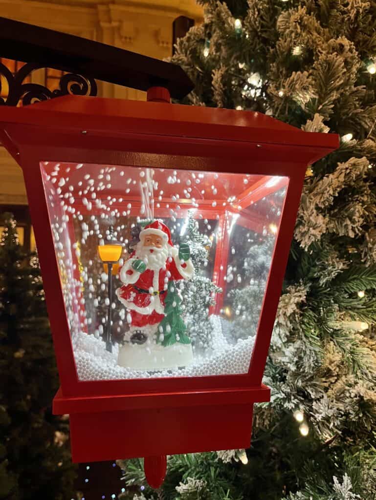 Santa snow globe lantern