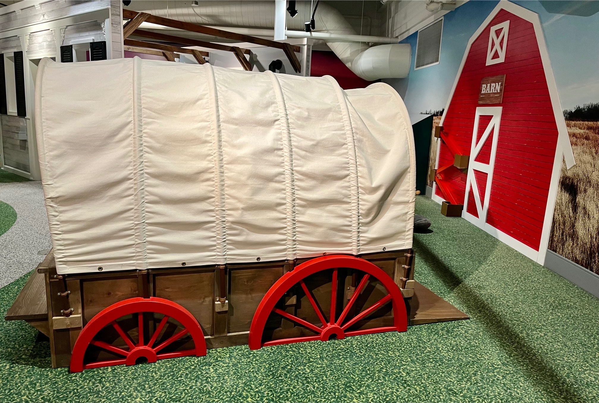 museum display of a covered wagon