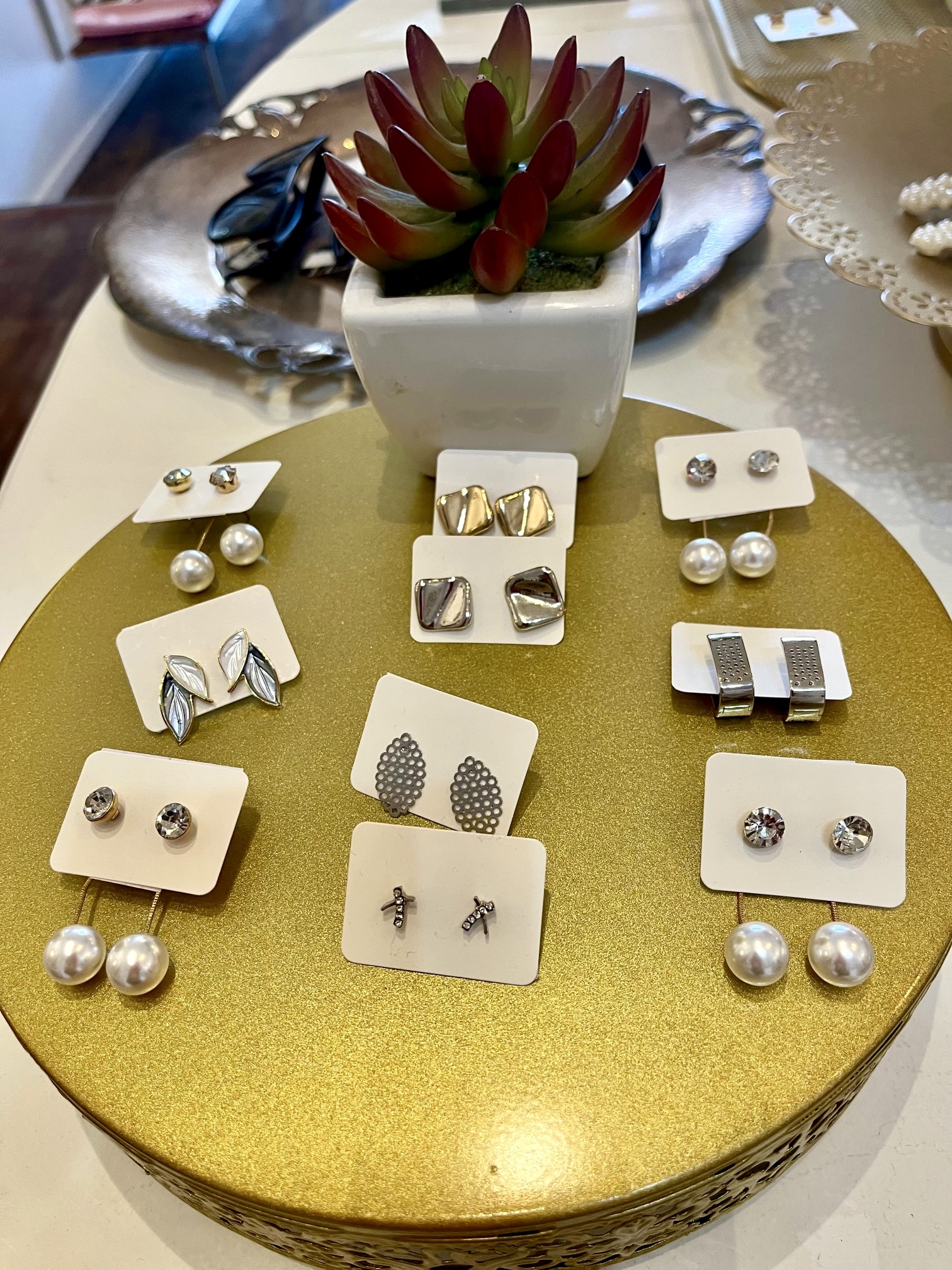 earrings in a boutique